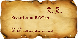 Krautheim Réka névjegykártya